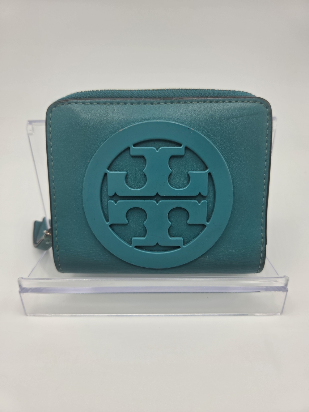 Tory Burch Bombe T Mini / Bifold Wallet In Vibrant Blue / Teal